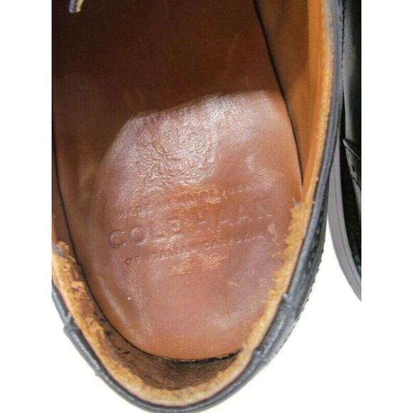 Cole Haan  Black Italian Calfskin Wingtip Derbys Size US 10 M   Made In USA - Picture 10 of 11